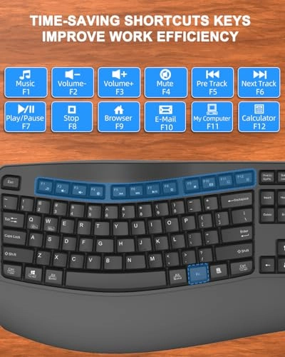 Ergonomic Wireless Keyboard - Wireless