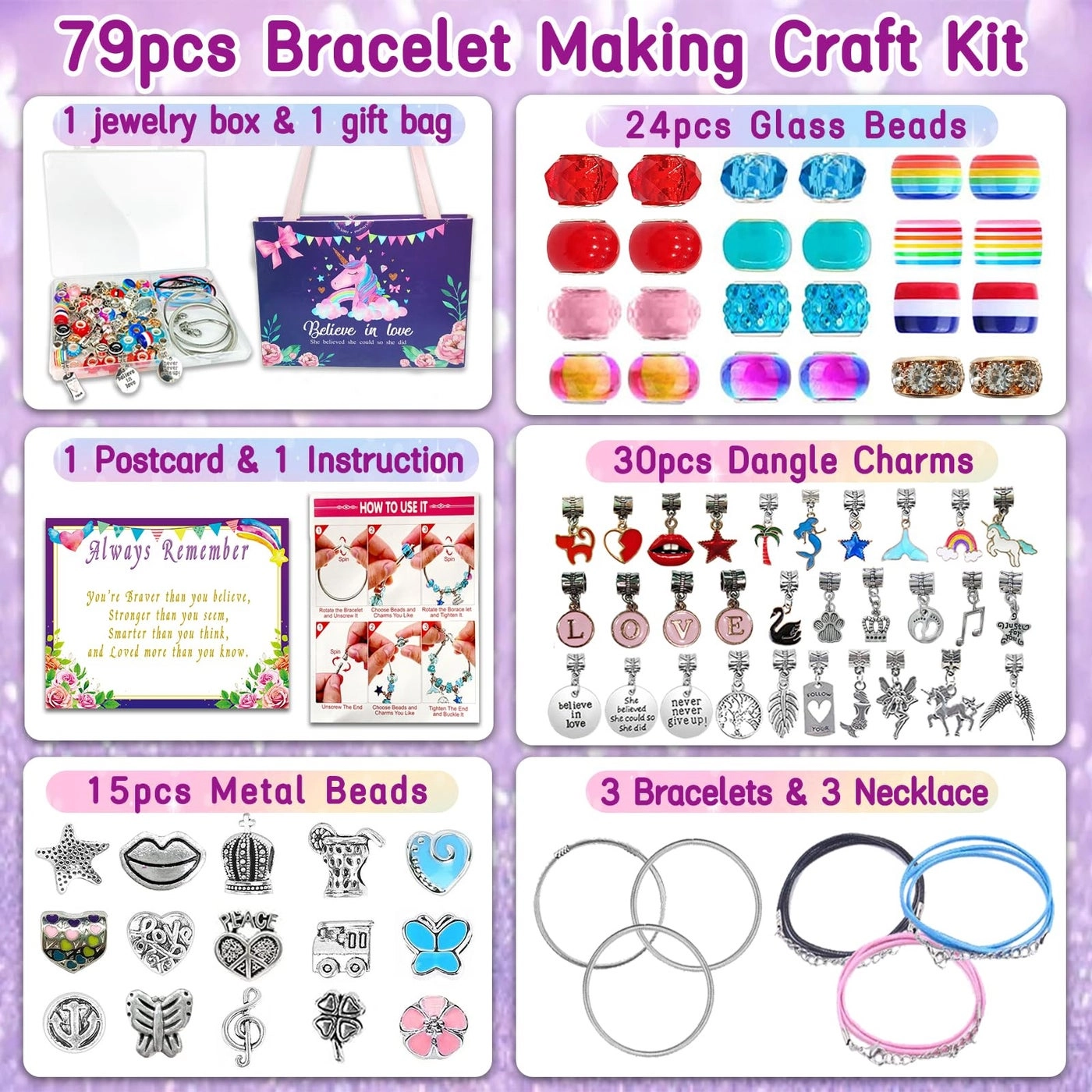TWM - Multicolor Charm Bracelet Jewelry Making Kits