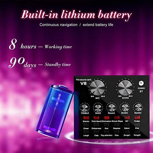 Condenser Microphone Kit - Wired Microphone Live Sound Card Voice Changer