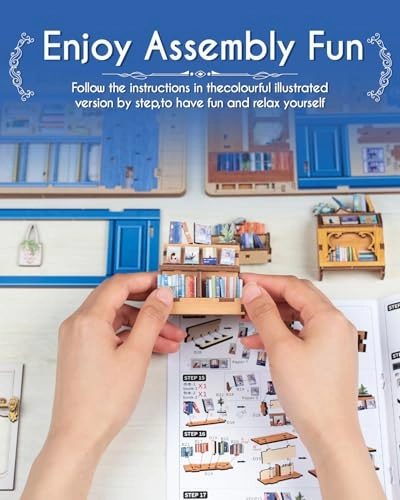 Book Nook - Miniature House Wooden 3D Puzzle