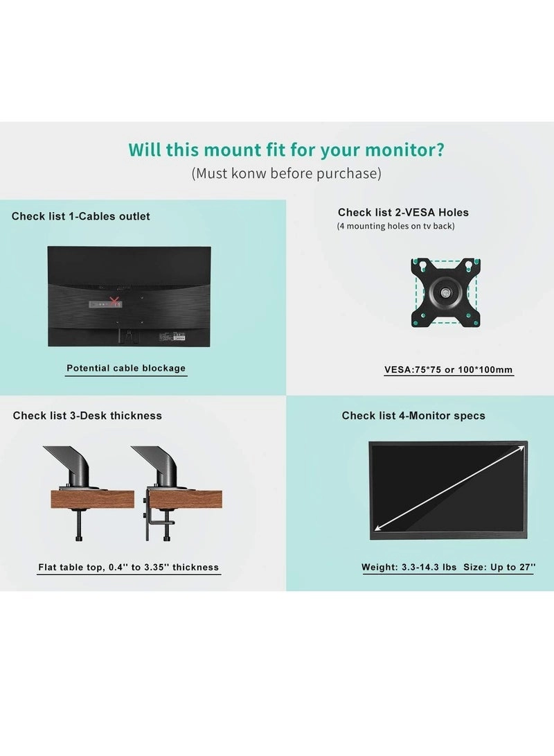 Dual Monitor Stand - Dual 13-32 inch VESA 75/100mm