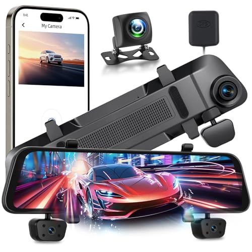 4-Channel Rear View Mirror Dash Cam - 1080P