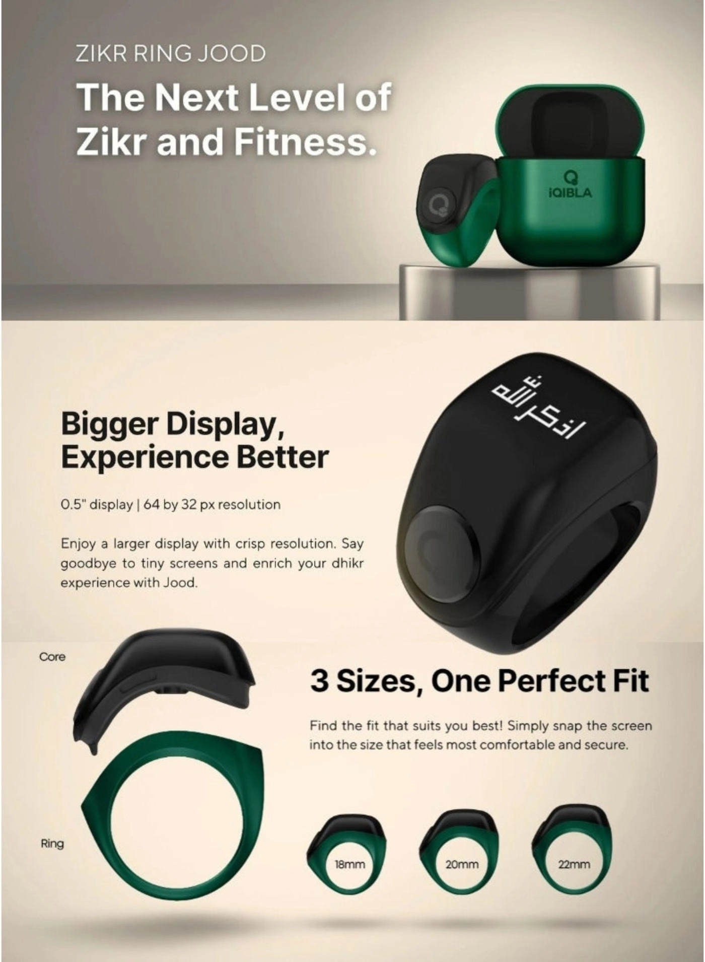 Zikar Ring Jood - 55 mAh USB-C Black