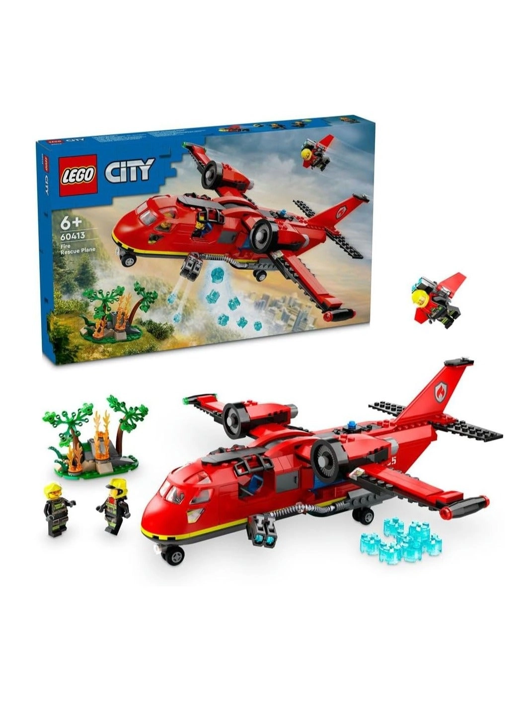 City Fire Rescue Plane - 6+ 3 Minifigures