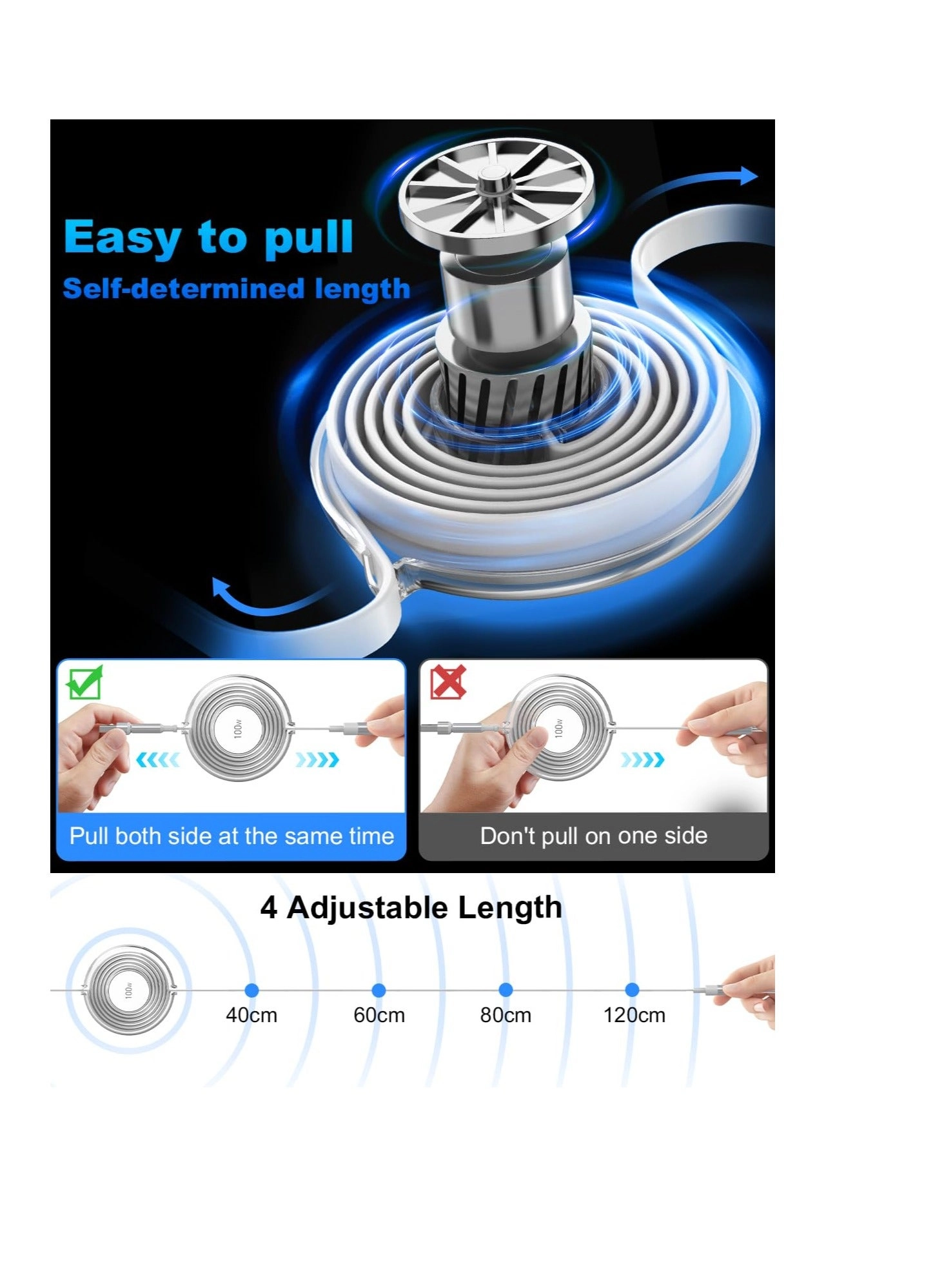 Multi Charging Cable 100W USB-C to Micro-USB 1.2m