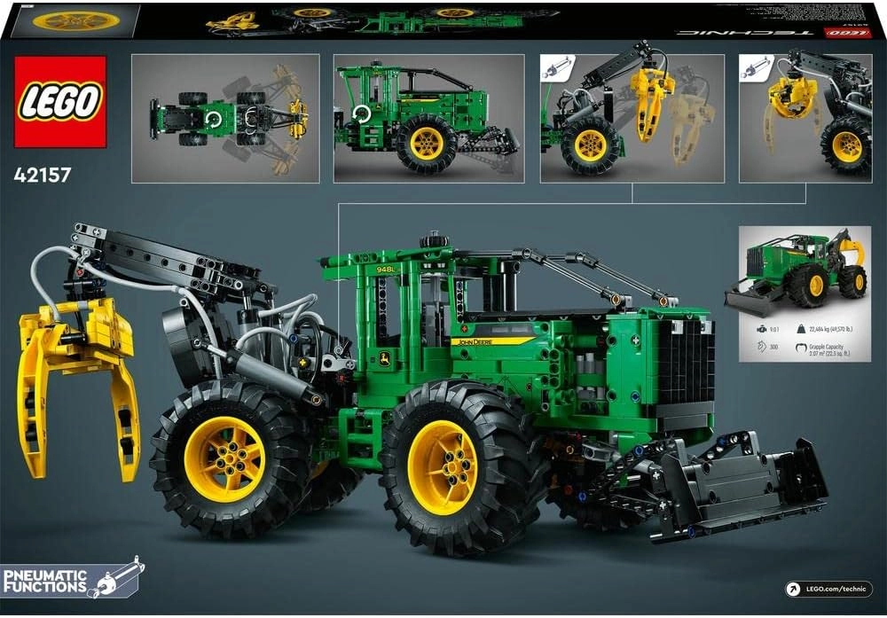Technic John Deere 948L-II Skidder (42157) - Pneumatic functions 4-wheel drive