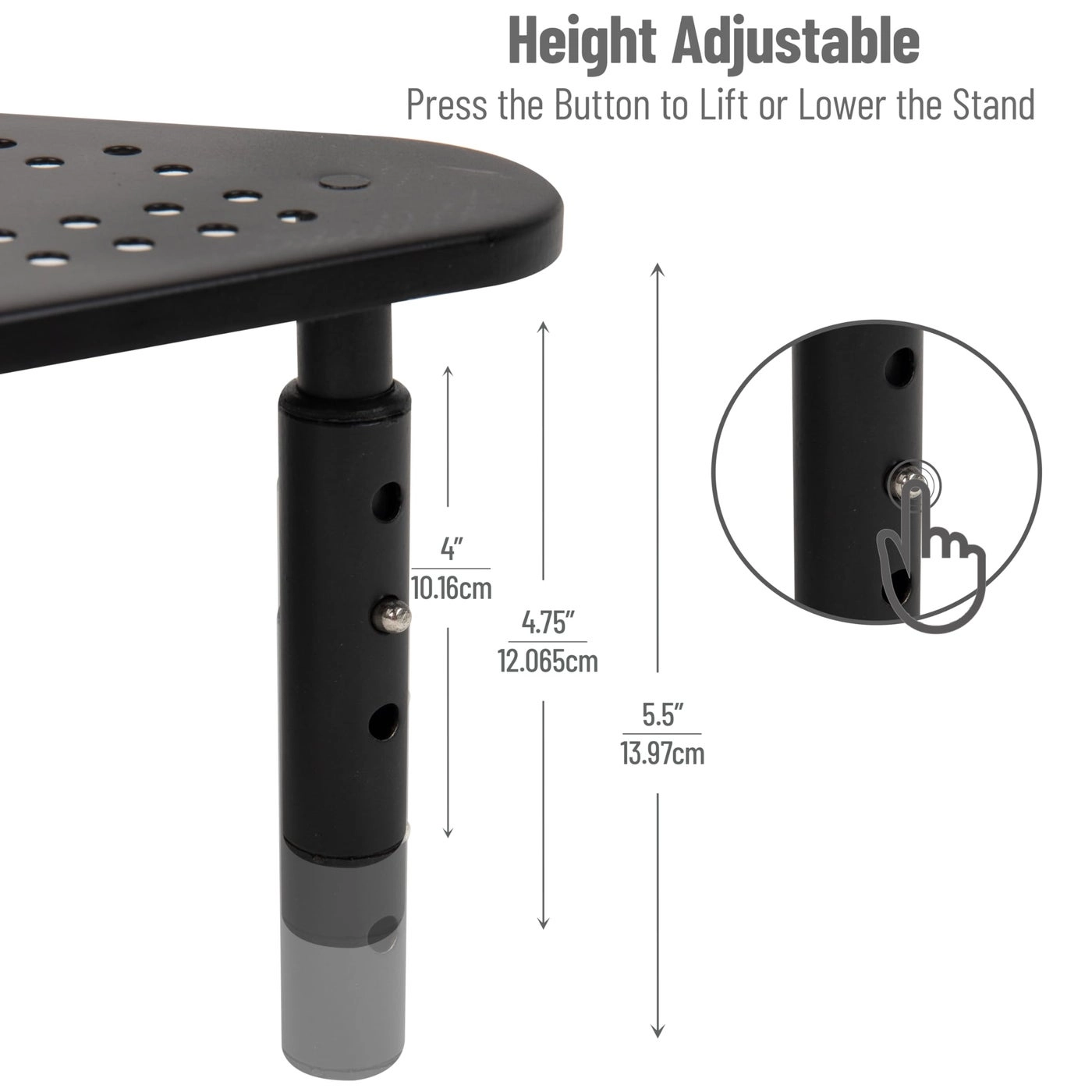 Triangle Monitor Stand - 40lb18kg Adjustable Height