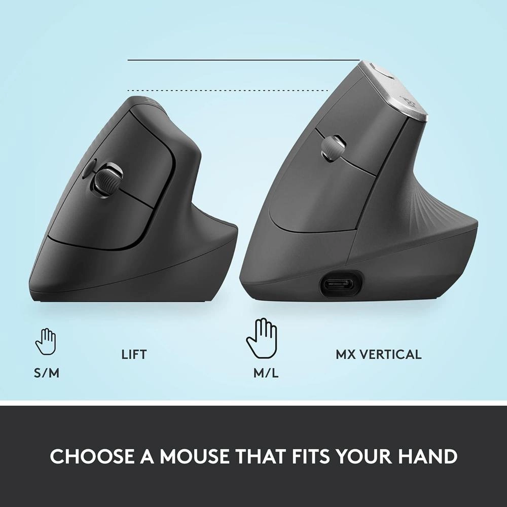 Lift Vertical Ergonomic Mouse - Wireless