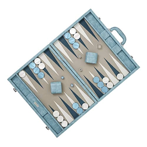 Backgammon Set - 20 inch 44mm Checkers Vegan Leather