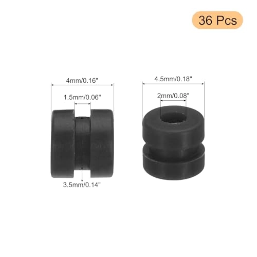 RC Anti Vibration Rubber Balls - M2x4mm Black Pack of 36