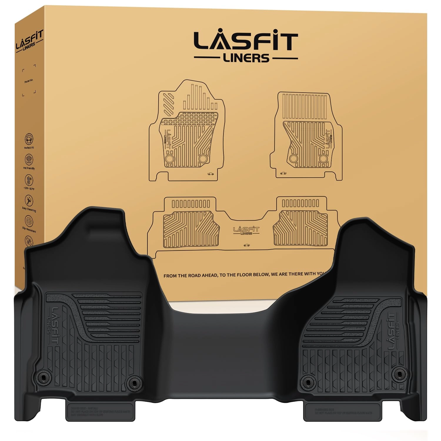 LASFIT Floor Mats - Dodge Ram 1500 2013-2018 & 1500 Classic 2019-2024 Quad Cab Bench Seat