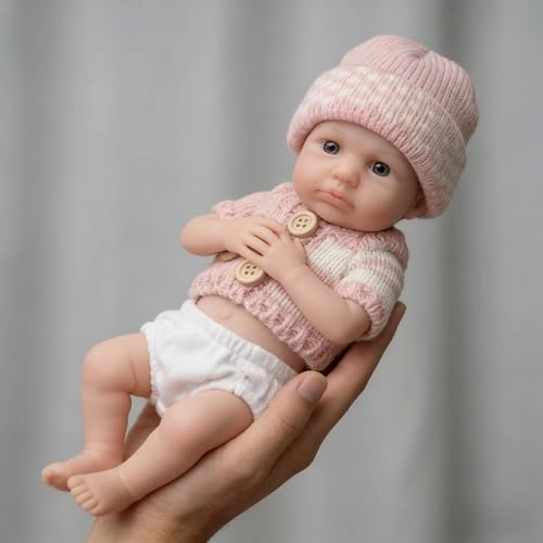 Reborn Baby Doll - 8 inch Full silicone Girl Ages 3+