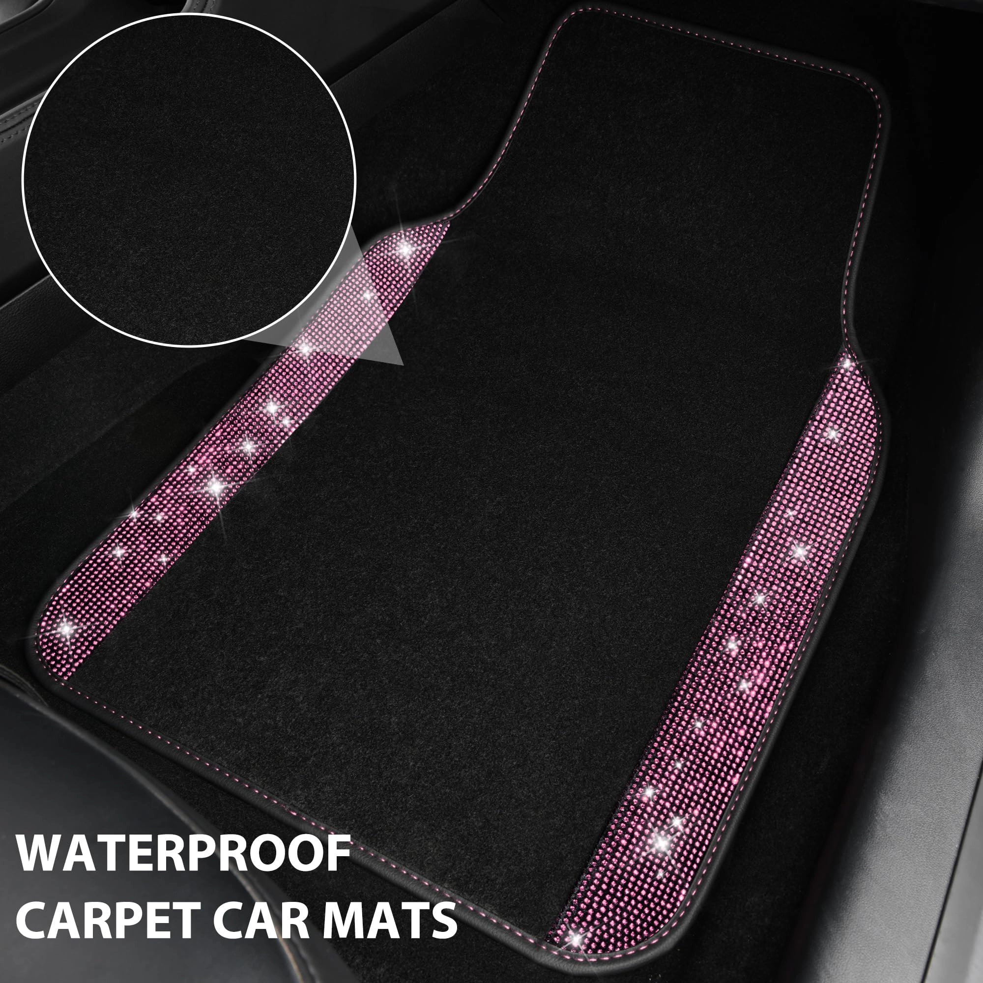 Bling Diamond Car Mats - 4.0 Count Universal Fit