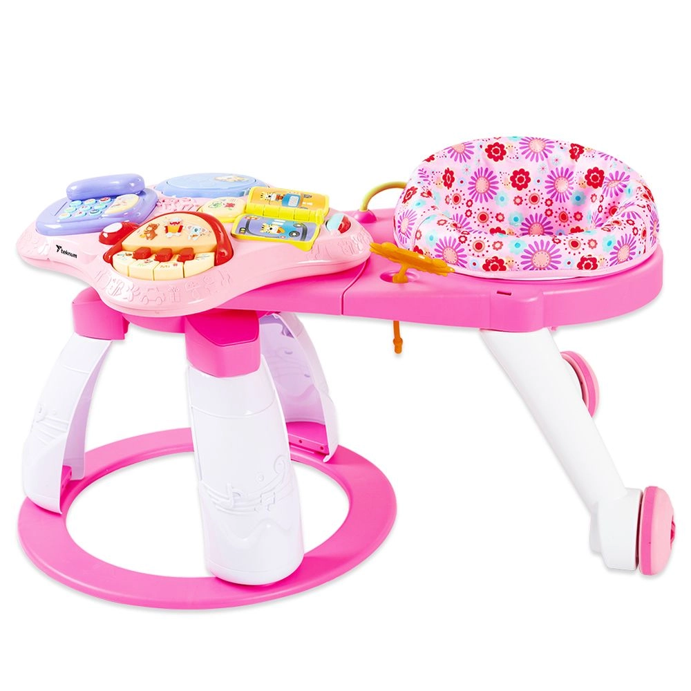 Little Angel 3-In-1 Baby Walker Rotating Chair & Table Playset - Pink Suitable for 6 months and above