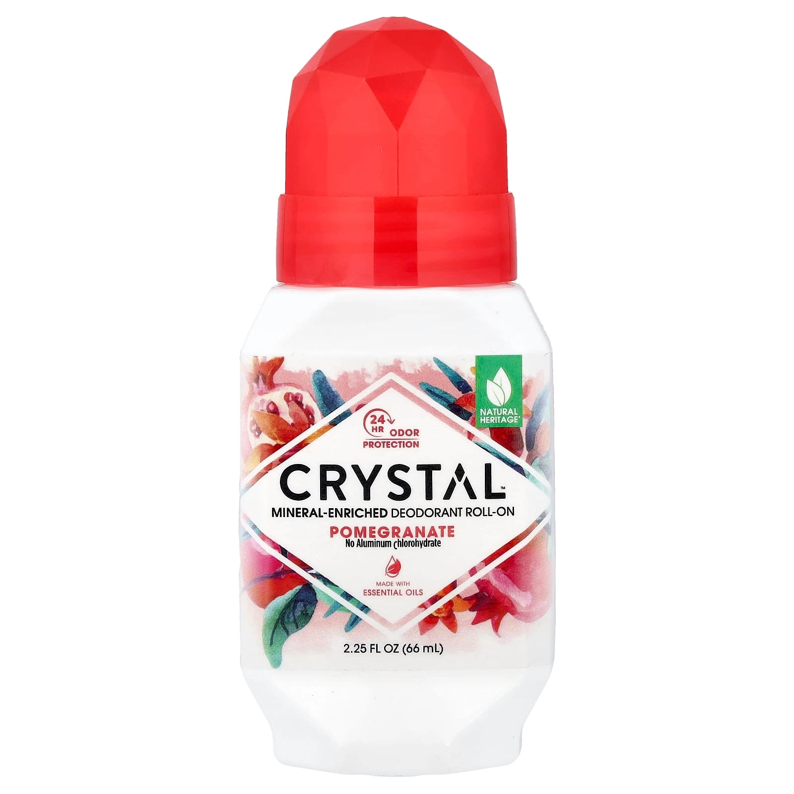 Crystal Mineral-Enriched Deodorant Roll-On - Pomegranate 2.25 fl oz (66 ml)