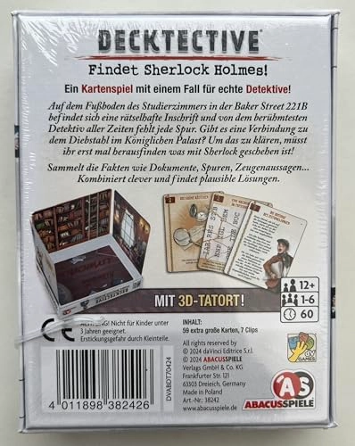 Decktective Finding Sherlock Holmes! - Cooperative Card Game (German)