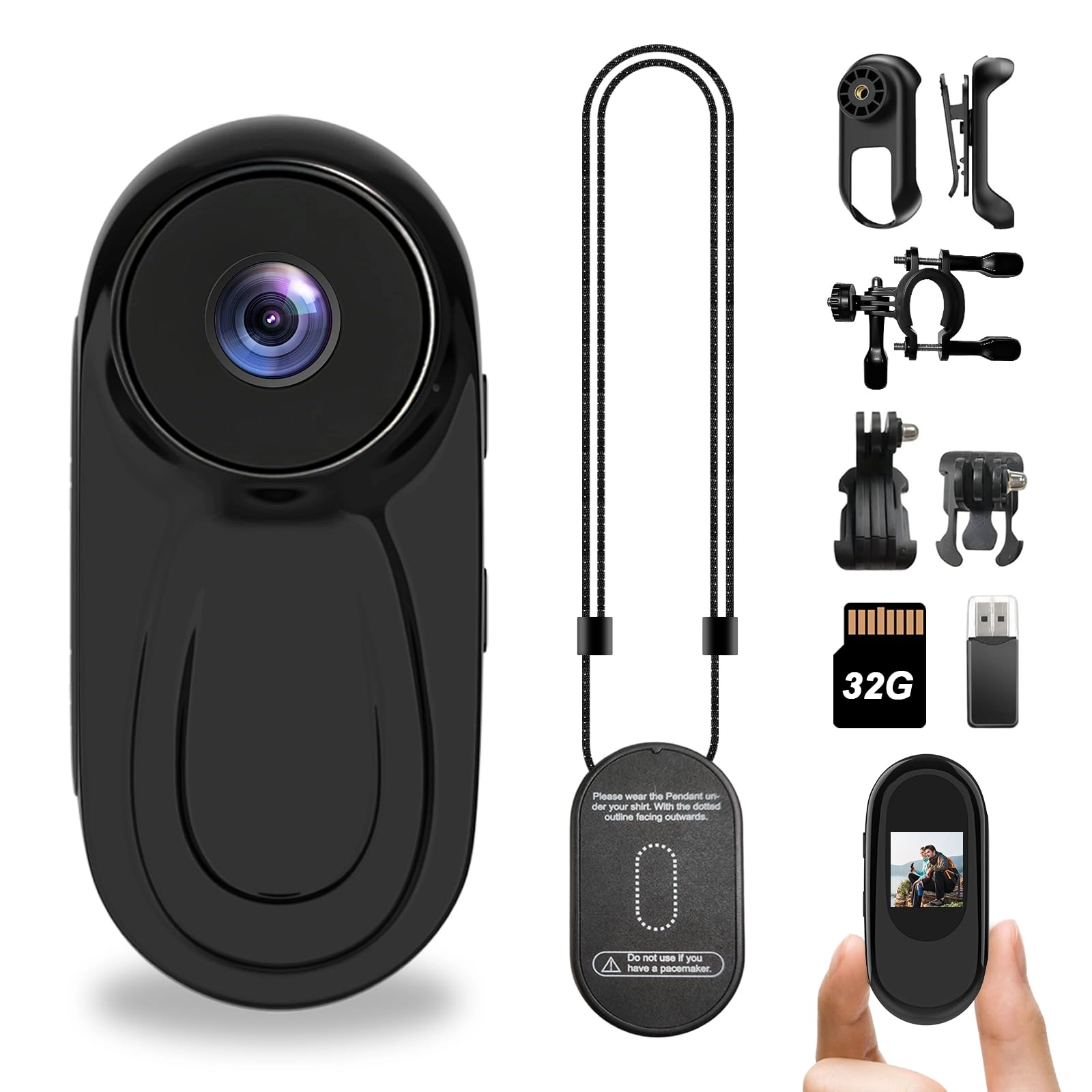 DJDAI Mini Body Camera - 32GB 1080P 120FPS