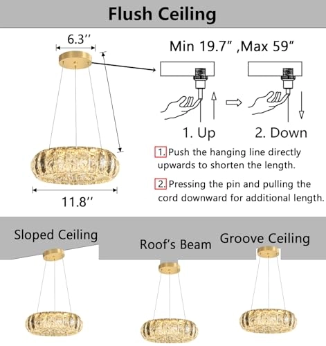 LED Ring Chandelier - min 3.9" to max 78"