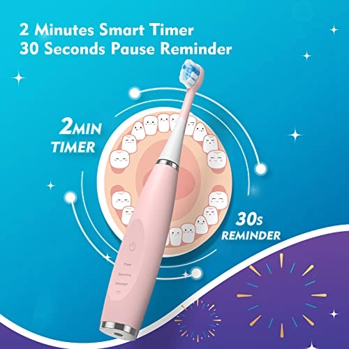 Kids Electric Toothbrushes - Sonic Rechargeable Smart Timer