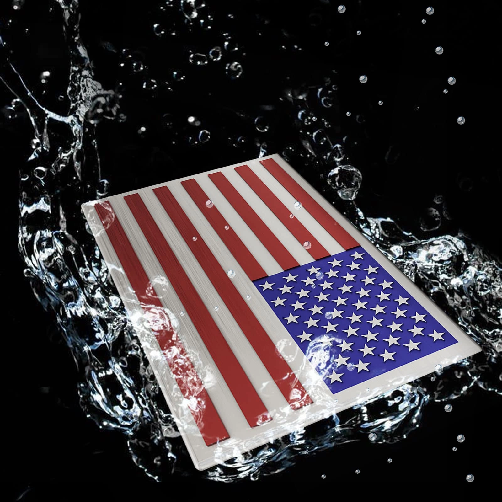 Embossed 3D Metal American Flag - 3 pcs