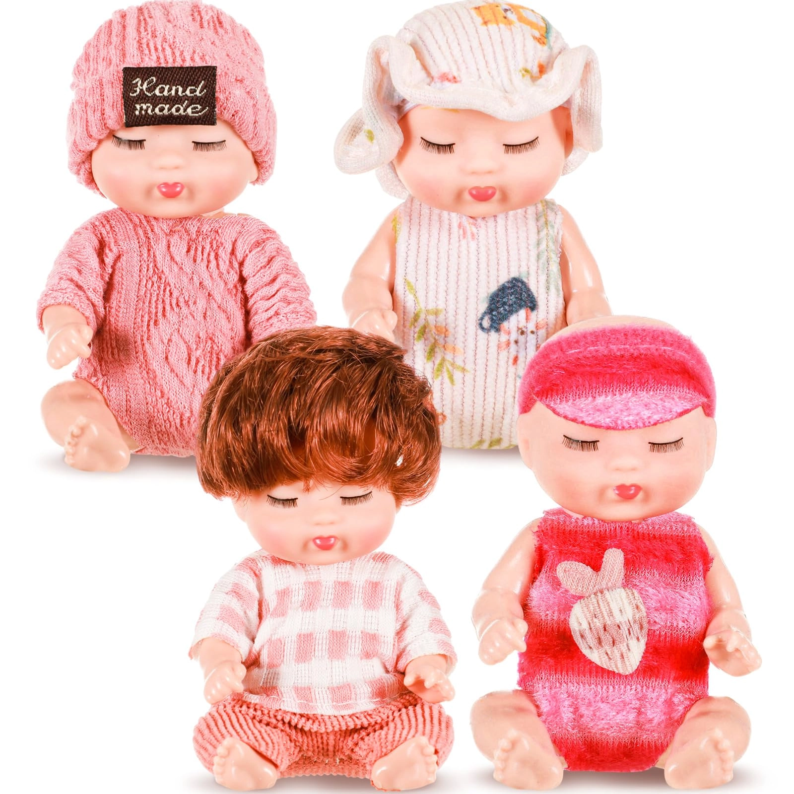 Hanaive Mini Baby Dolls - 4.3 inches 4 Pcs