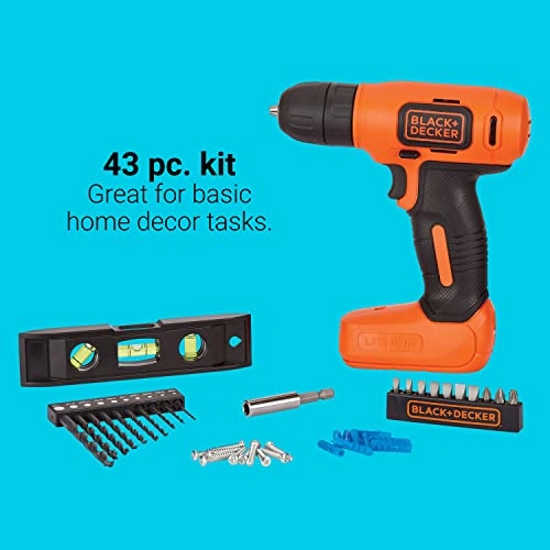 Cordless Drill - 8V + Home Decor Project Kit - 43 pc.