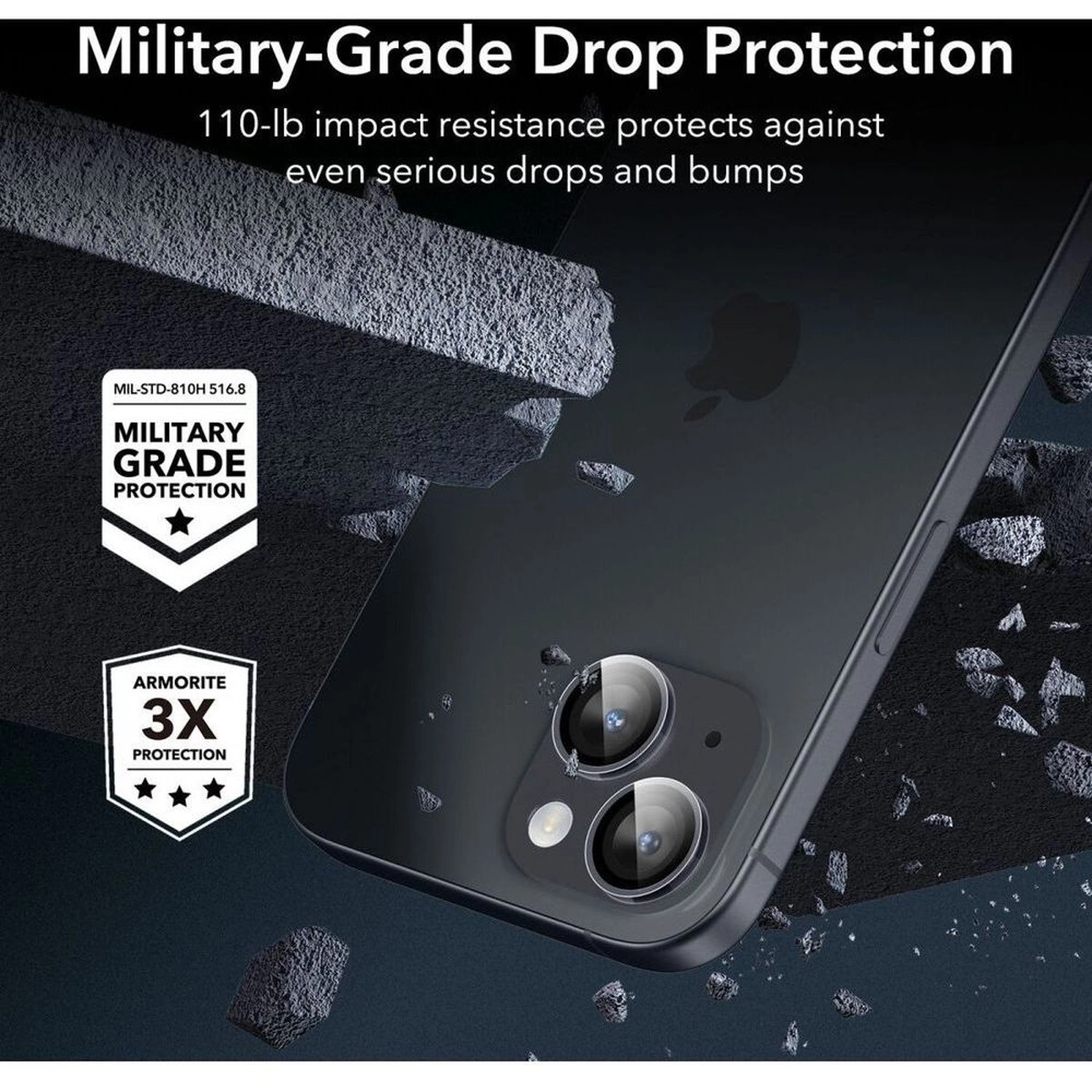 Clear Tempered Glass Camera Lens Protector for iPhone 15