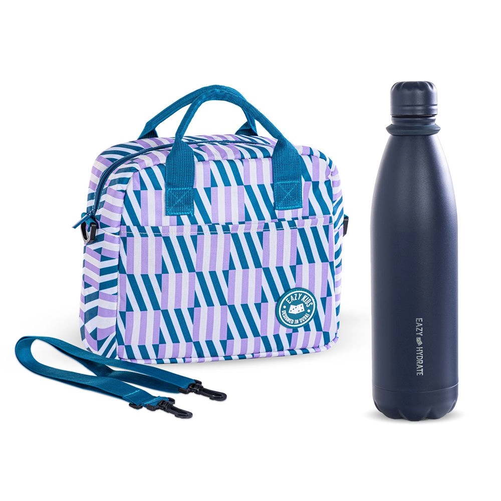 Eazy Kids Steel Water Bottle - Leak-Proof Spout 1000 ml + Lunch Bag