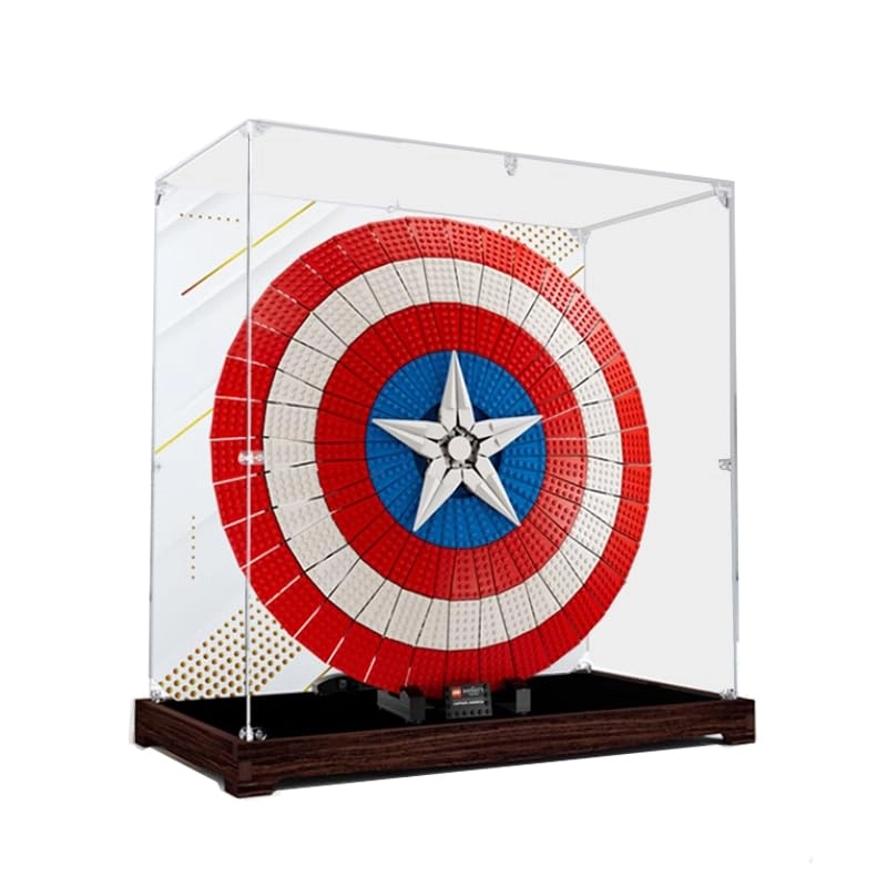 HCAEIOFJ Clear Acrylic Display Case - 50x25x50cm Walnut Bottom+background