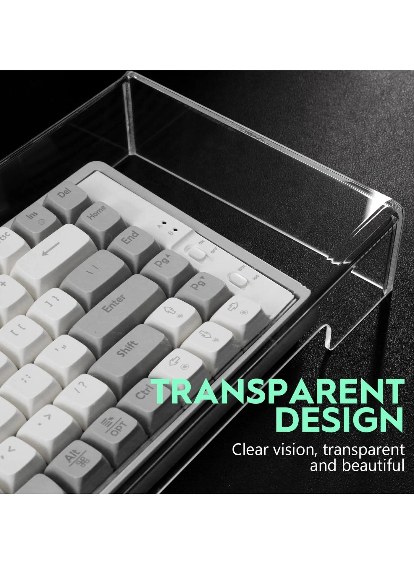 Keyboard Cover - Acrylic Transparent 18.5x5.9x1.8 Inch