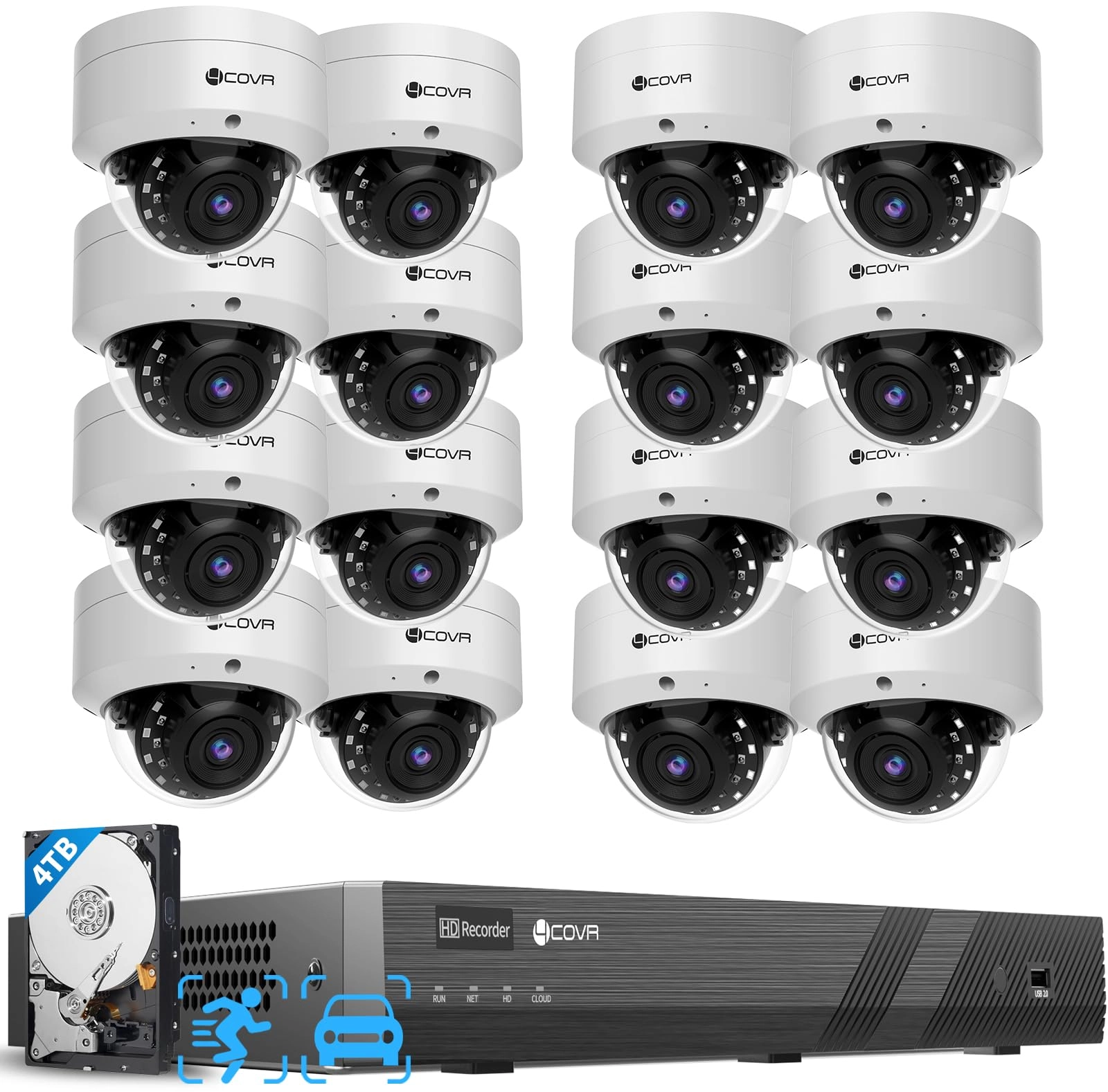 16 Channel PoE Security Camera System - 16 cameras 5MP