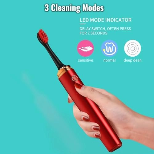 Sonic Electric Toothbrush - UV Light Cap 2 Replacement Brush Heads 35+ days