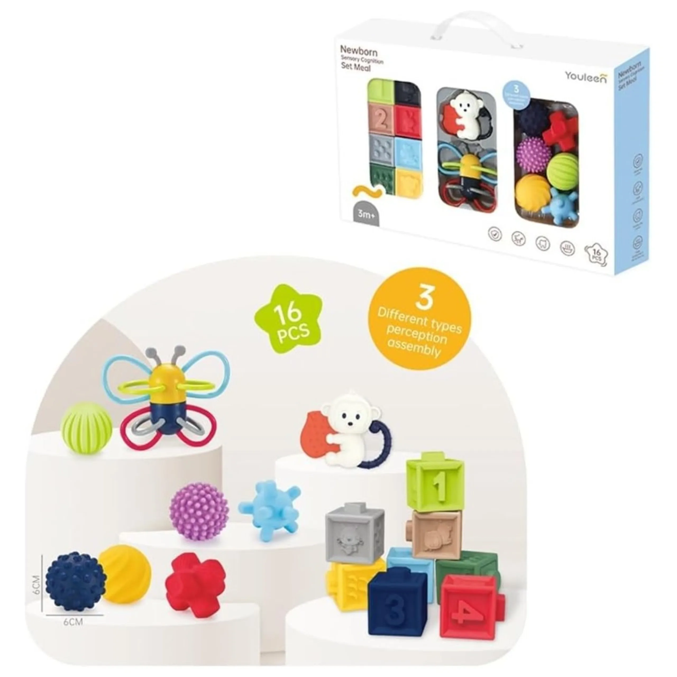 Youleen Newborn Sensory Kit - 3 months BPA-free 16-Piece