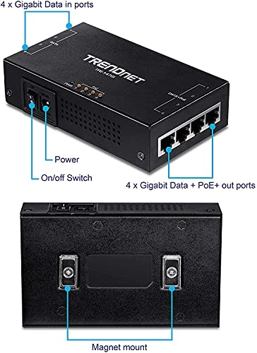 4-Port Gigabit PoE+ Injector - 65W
