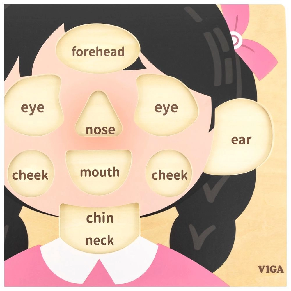 Girls Face Wooden Puzzle (29464294-44665) - 10 pcs