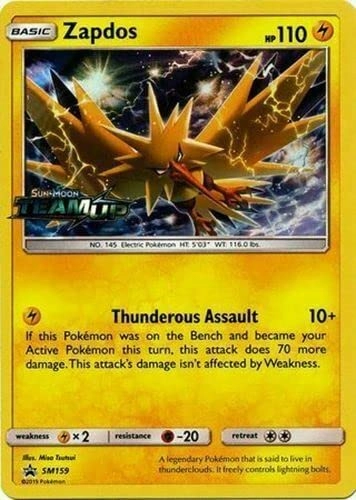 Pokémon Zapdos SM159 - Holo Sun & Moon + Toploader