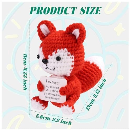 Positive Crochet Fox - 13 cm