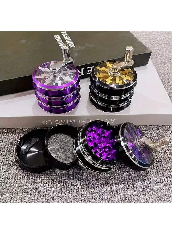 Generic Manual Grinder - 60mm Pink And Blue Leopard Zinc Alloy