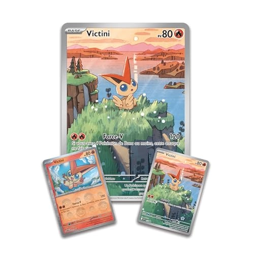 Unys Illustration Collection - Victini - 1 Fully Illustrated Glossy Promo Card 4 Boosters 1 Large Glossy "Rare Illustration" Promo Card
