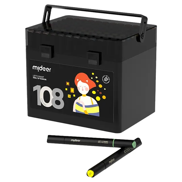 MIDEER Oil Based Dual Tip Markers - Multi Colour