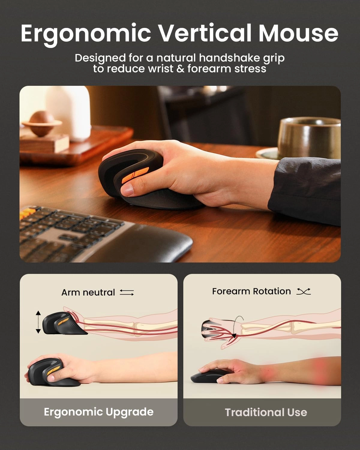EM11 NL Ergonomic Vertical Mouse - Wireless