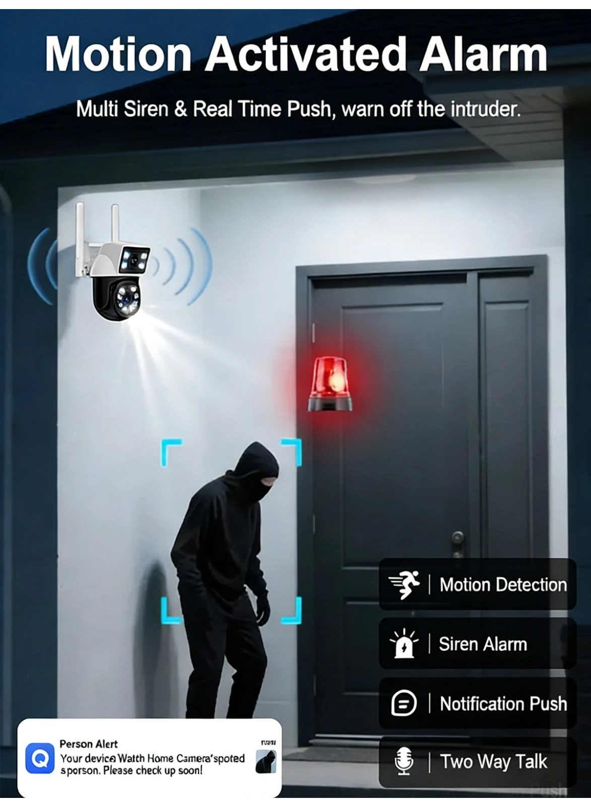 Dual-Lens Wireless Security Camera 2K