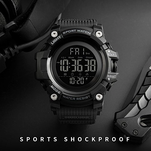 Multifunctional Waterproof Watches Outdoor Sports Digital Military LED Double Time 54mm Plastic