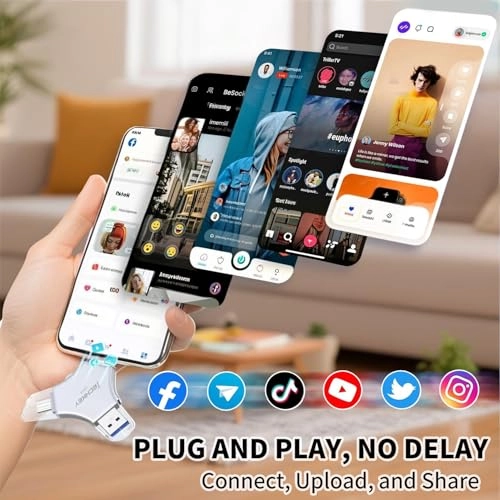 USB 3.0 Flash Drive - USB/Lightning/Type C 256GB