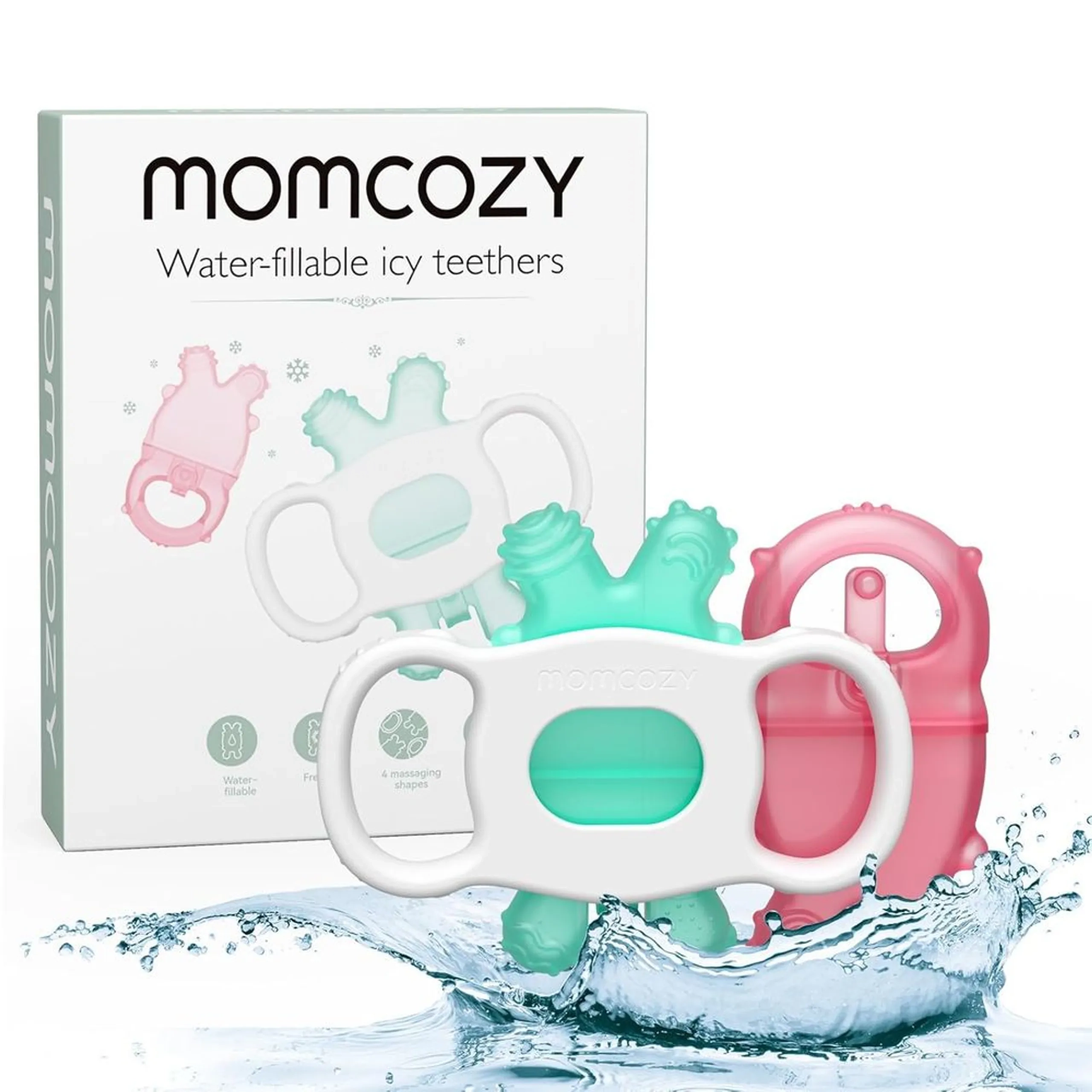 Momcozy Water Water-Fillable Icy Teethers - BPA-free silicone