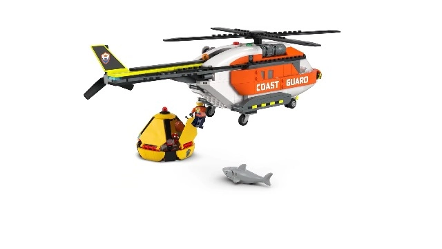 City Coast Guard Helicopter - Emergency Vehicle 4 Minifigures