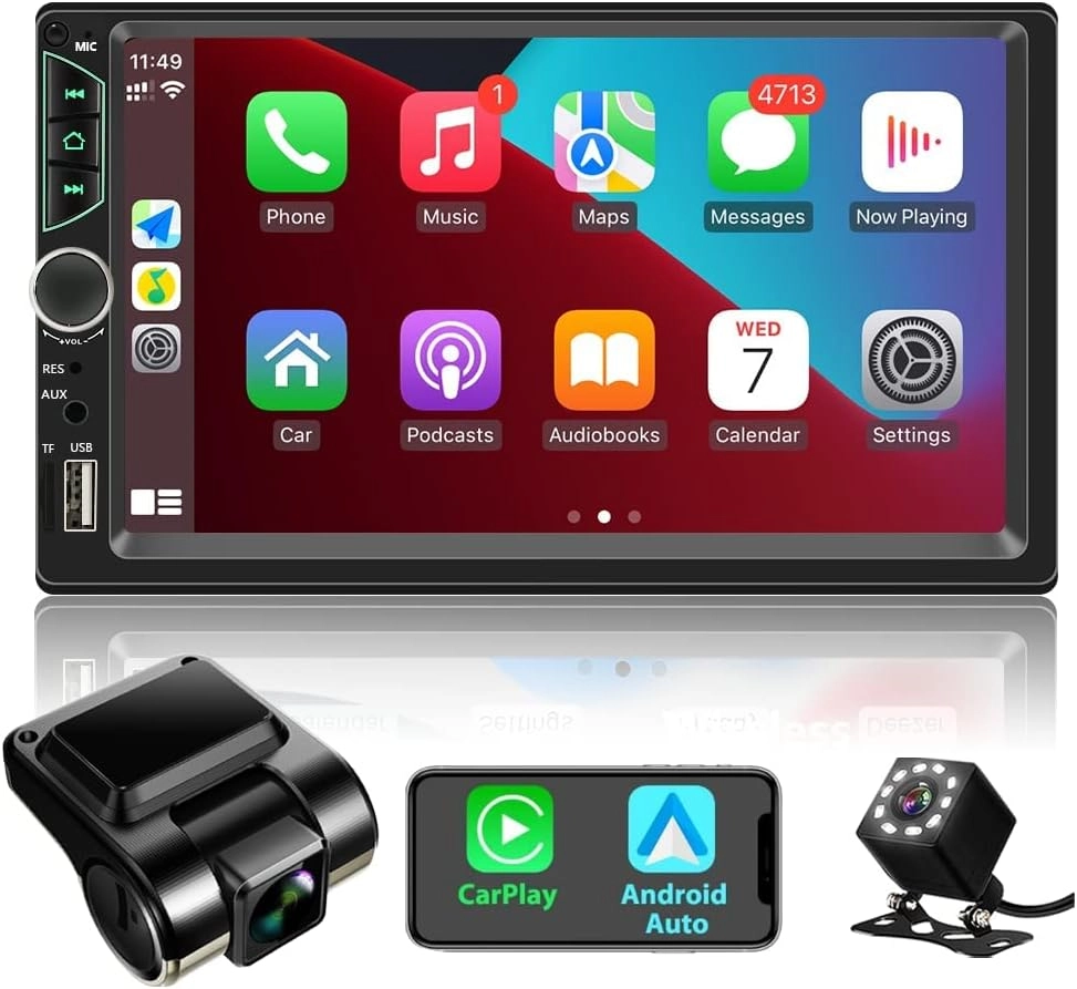 Leadfan Double Din Car Stereo - 7 Inch Dash Cam