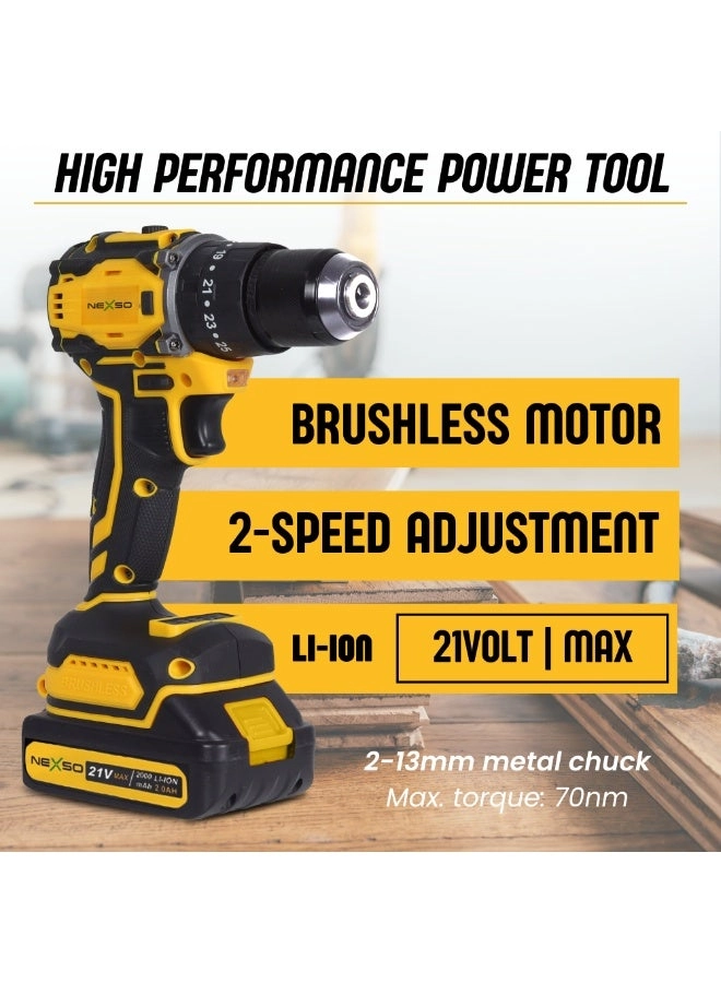 Cordless Drill - 21V 2000mAh