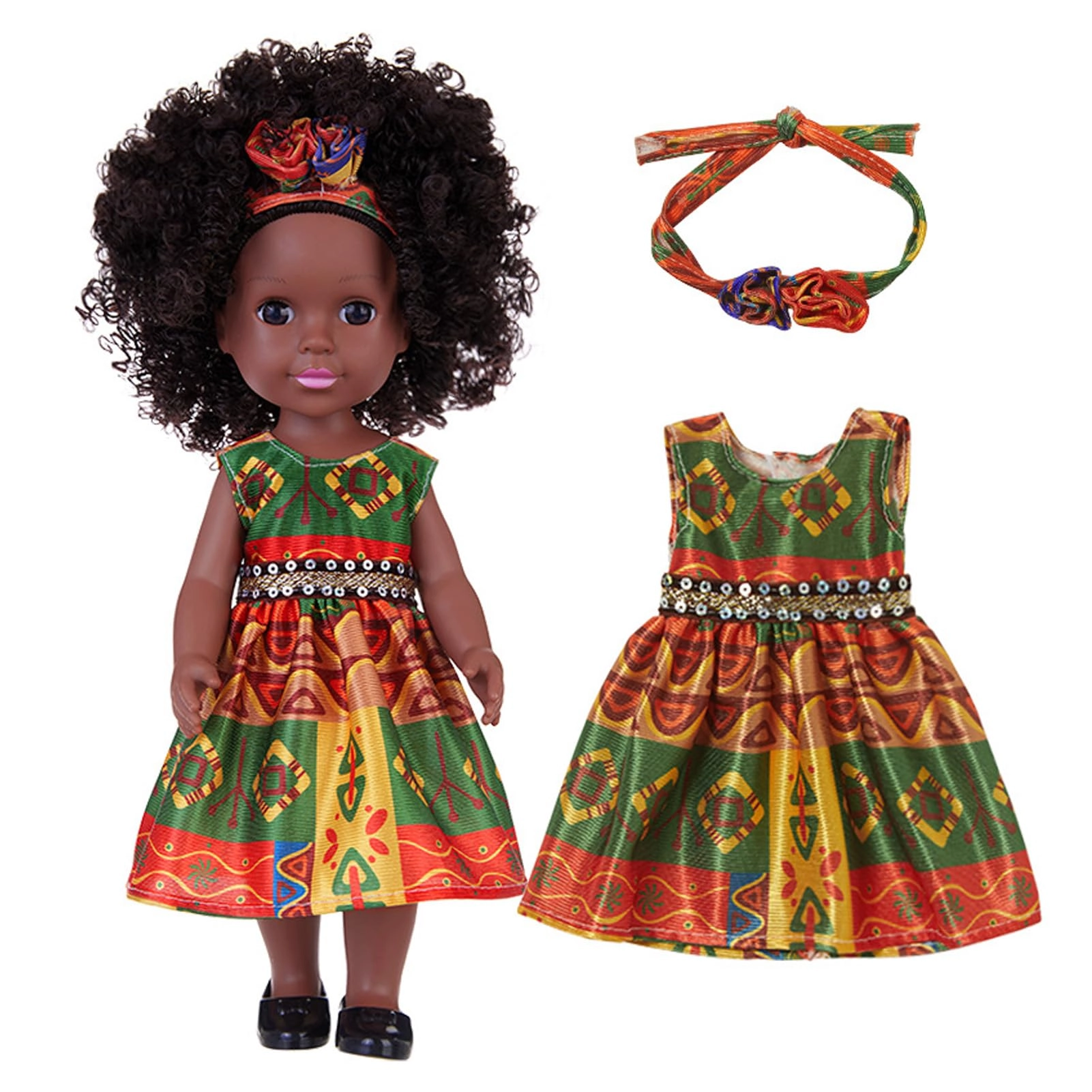 shenruifa Fashion Doll - 14 Inch Afro hairstyle Changeable Clothes