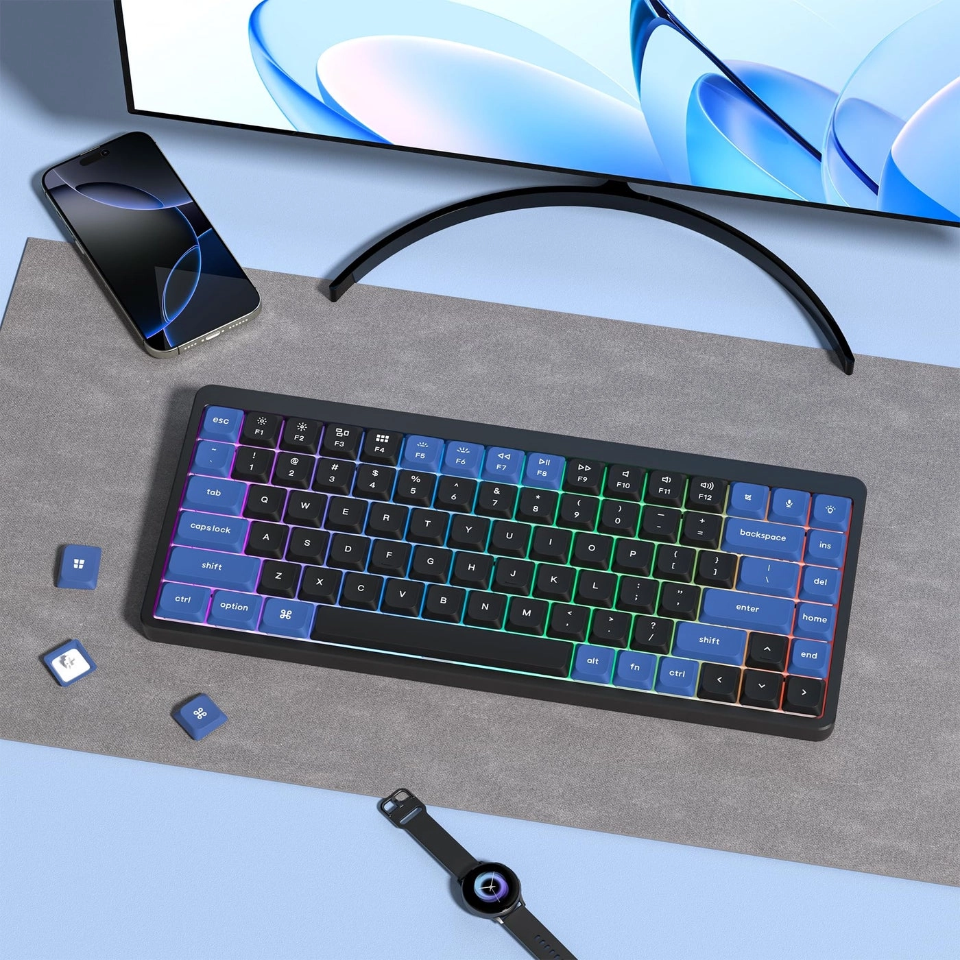 Low Profile keycaps - Double Shot PBT 60/75/100 Percent